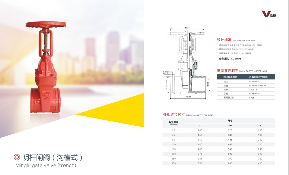 消防闸阀（沟槽式）-消防水产品-广东胜捷消防器材有限公司